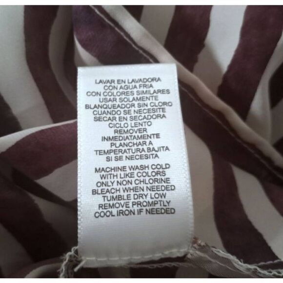 DAISY FUENTES DJ. BROWN & BLUSH STRIPE BLOUSE SZ. M EUC - Picture 8 of 8